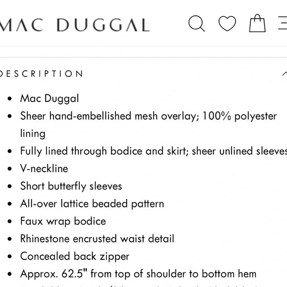 Mac Duggal NWT Beaded Butterfly Sleeve Column Gown. Nude/Silver Sz 22 $698 MSRP - Picture 13 of 13